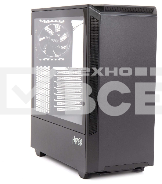 Компьютерный корпус Hiper PB81 черный без БП ATX 3x120мм 2xUSB2.0 2xUSB3.0 audio bott PSU