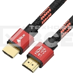 Кабель PROF 1.0m HDMI 2.0, BICOLOR ECO Soft капрон, AL корпус красный, HDR 4:2:2, Ultra HD, 4K 60 fps 60Hz/5K*30Hz, 3D, AUDIO, 18.0 Гбит/с, 28AWG, GCR-54506, фото3