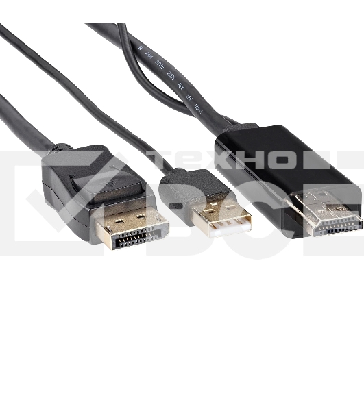 Кабель-переходник HDMI(M) +USB---> DP(M)  4K*60Hz 1.8M, VCOM