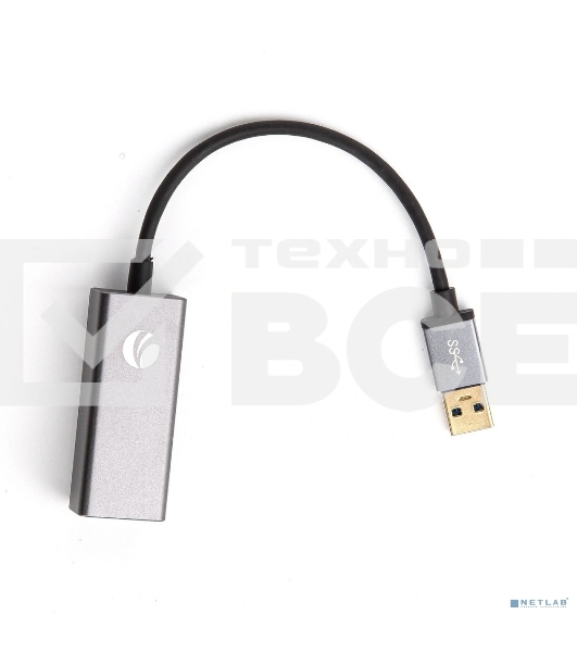 Кабель-переходник USB 3.0 (Am) --> LAN RJ-45 Ethernet 1000 Mbps, Aluminum Shell, VCOM <DU312M>