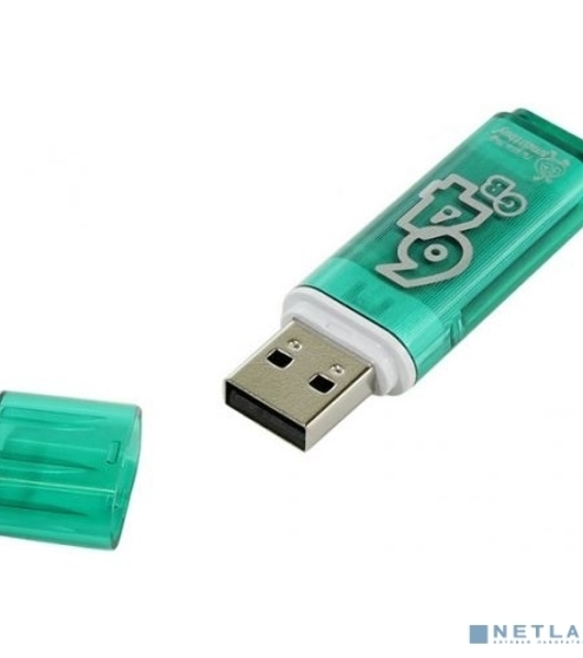 Флешка USB Smartbuy Glossy series green (SB64 GbGS-G), 64Gb, USB 2.0, R/W 25/15, зеленый