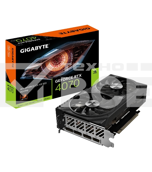 Видеокарта Gigabyte PCI-E 4.0 GV-N4070WF2V2-12GD NVIDIA GeForce RTX 4070 12Gb 192bit GDDR6 2475/20000 HDMIx1 DPx3 HDCP Ret