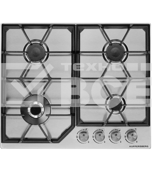 Встраиваемые газовые панели Kuppersberg FS 73 X, 4 конфорки, нерж. сталь