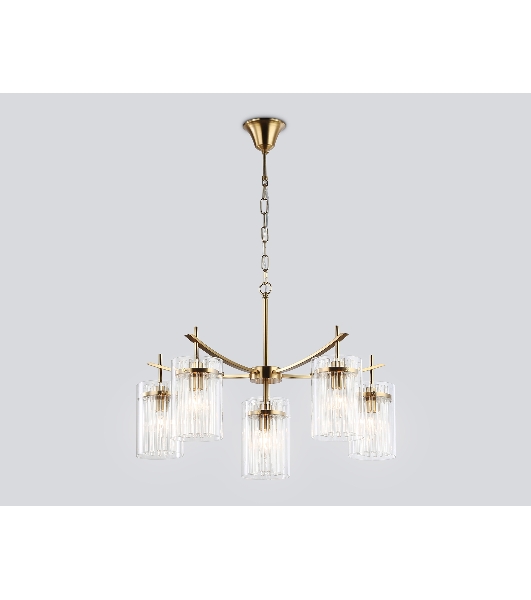 Люстра Ambrella light LH56031/5+1 BS/CL латунь/прозрачный E14*6 max 40W D680*1200