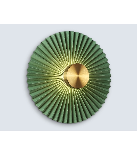 Настенный светильник Ambrella light LH72649 BK/GR латунь/зеленый 6W 3000K D300*100