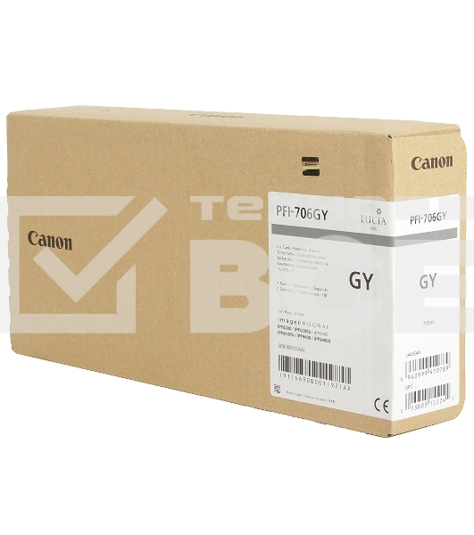 Картридж струйный Canon PFI-706 GY (6690B001) серый (700 мл) для Canon iPF8300S/8400/9400S/9400