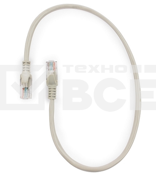 Патч-корд UTP Cablexpert кат.5e, 0.5м, литой, многожильный (серый)