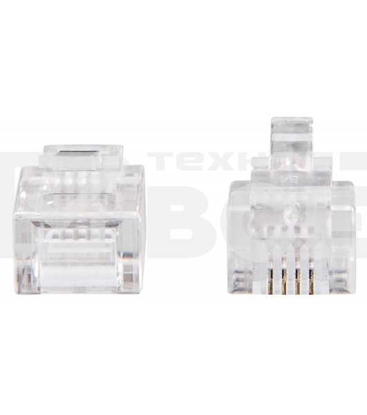 Коннектор RJ-11 Buro TLUS-037 (RJ-11)/100 (коннектор) 6p4c телефон/100шт