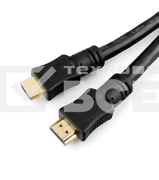 Кабель Cablexpert HDMI CC-HDMI4-15M, 19M/19M, v2.0, медь, позол.разъемы, экран, 15м, черный, пакет