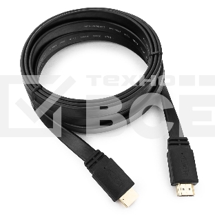 Кабель Cablexpert HDMI CC-HDMI4F-10, 19M/19M, v2.0, медь, позол.разъемы, экран, плоский кабель, 3м, черный, пакет