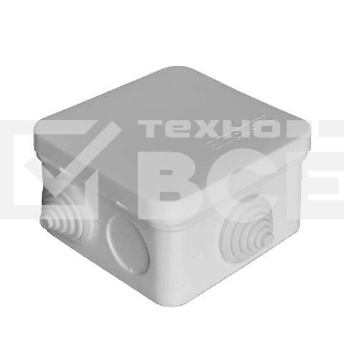 Коробка распр. ОП 75х75х45 7 выходов 3 гермоввода IP54 крышка защелкивающаяся сер. Epplast 220322