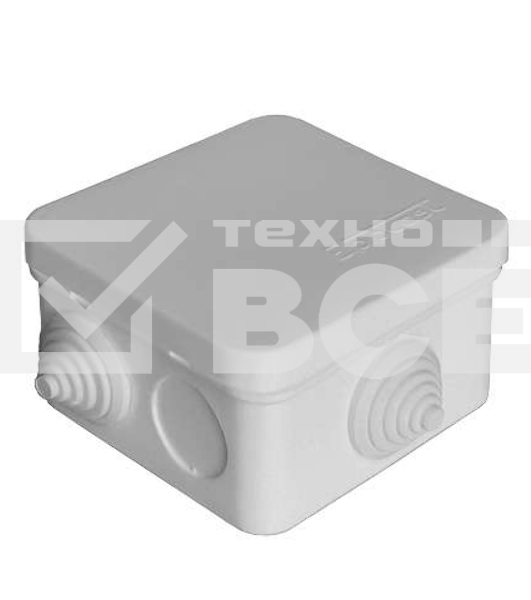 Коробка распр. ОП 75х75х45 7 выходов 3 гермоввода IP54 крышка защелкивающаяся сер. Epplast 220322