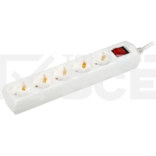 Сетевой удлинитель IEK У05В WYP10-10-05-07-ZK-G, 7м, 5 розеток, белый