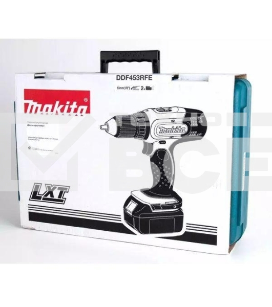 Дрель-шуруповерт Makita DDF453RFE, Аккумуляторная, 18В, 2 АКБ, Кейс