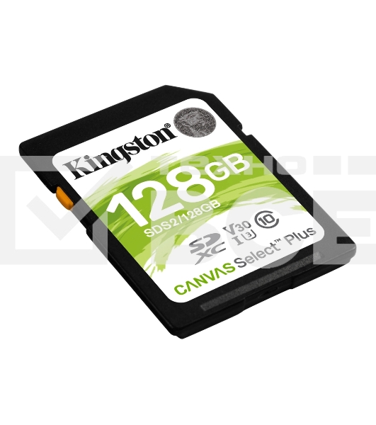 Флеш карта SDHC 128Gb Class10 Kingston <SDS2/128GB>, Canvas Select 100R CL10 UHS-I