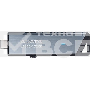 Флешка USB ADATA UE800 (AELI-UE800-512G-CSG), 512Gb, Type-C USB 3.2, R/W 1000/1000, серебристый