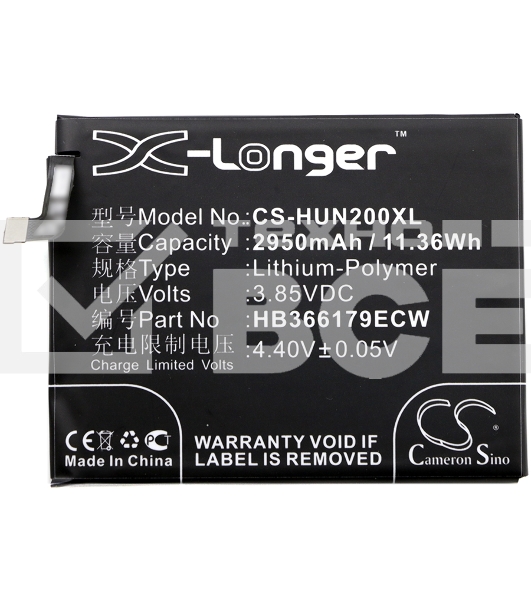 Аккумулятор CameronSino CS-HUN200XL HB366179ECW для Huawei Nova 23.85V / 2950mAh / 11.36Wh