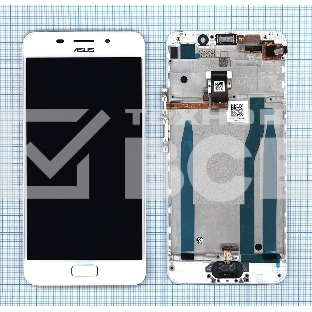Дисплей для Asus ZenFone 3s Max ZC521TL белый с рамкой
