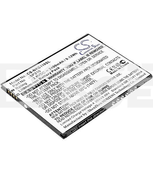 Аккумулятор CameronSinoCS-NKC110SL SP210 для Nokia C1 Plus 3.8V / 2400mAh / 9.12Wh