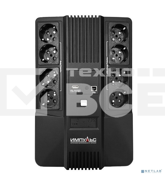 Источник бесперебойного питания Импульс Мастер, Интерактивная, 800 VA / 480 W, Tower, Schuko, LED, USB, USB CHRG