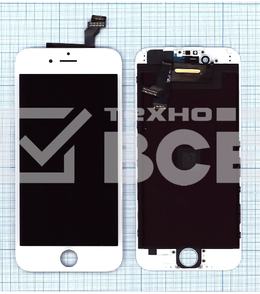 Дисплей Amperin для Apple iPhone 6 в сборе с тачскрином (IPS), белый