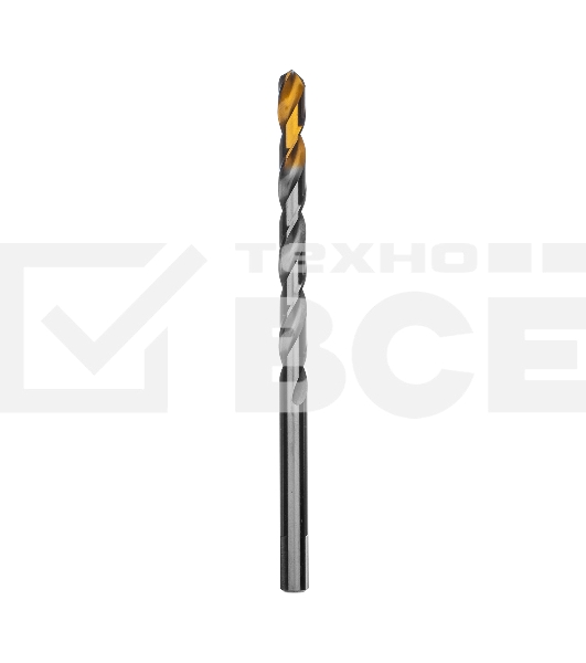 Сверло спиральное по металлу 11 х 195 мм, Р6М5, Golden Tip, удлиненное Denzel