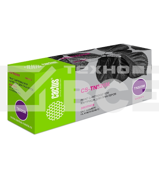 Картридж лазерный Cactus CS-TN325M пурпурный (3500 стр.) для Brother DCP 9055/9270; HL 4140/4150/4570