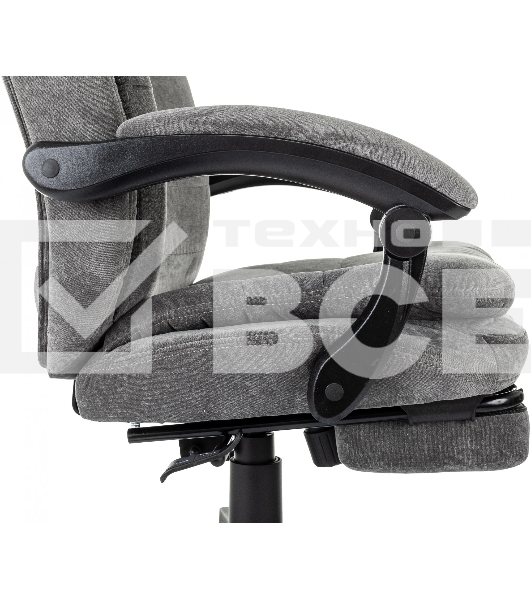 Кресло руководителя Бюрократ T-9950MSG-F Fabric серый Light-19, крестов. пластик, подст. для ног