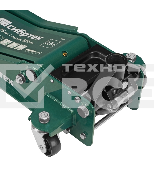 Домкрат гидравлический подкатной Сибртех, 3,5 т, 95-520 мм, быстрый подъем, низкий подхват, проф