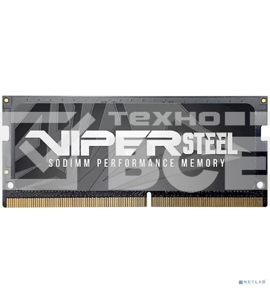 Оперативная память Patriot Steel Series, DDR4, 32GB (1x32 GB), 3200 MHz, CL22, радиатор, черный, SO-DIMM