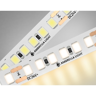 Светодиодная лента Ambrella light GS3201 2835 180Led/ 14.4W m/ 24V IP20 3000K/ 5000*8*1.2mm (2 конт.)