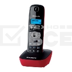Телефон беспроводной (DECT) Panasonic KX-TG1611RUR (красный) АОН, Caller ID,12 мелодий звонка,подсветка дисплея,поиск трубки, фото 1