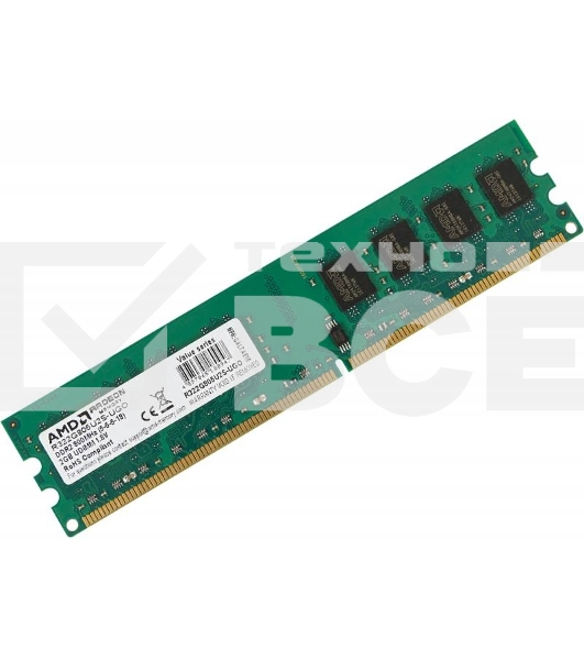 Оперативная память AMD Radeon R3, DDR2, 2Gb (1x2Gb), 800MHz, CL6, OEM