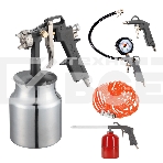 Набор пневмоинструмента PATRIOT KIT 5В5пр. краскопульт с н.баком пистолеты шланг5м пульверизатор, фото2