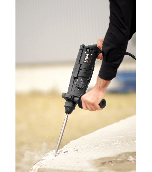 Перфоратор FERM SDS-plus HDM1038P мощность - 800 W/сила удара - 2,7 Дж/число ударов в мин - 0-5500/бетон/cталь/дерево-26/13/30