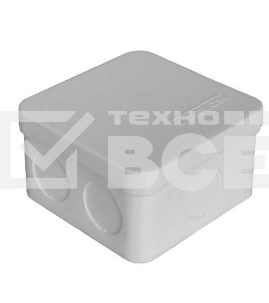 Коробка распр. ОП 75х75х45 7 выходов без гермовводов IP54 крышка защелкивающаяся сер. Epplast 225332
