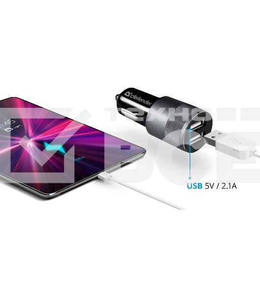 Зарядное устройство для авто Defender UCA-21 5V 2.1A