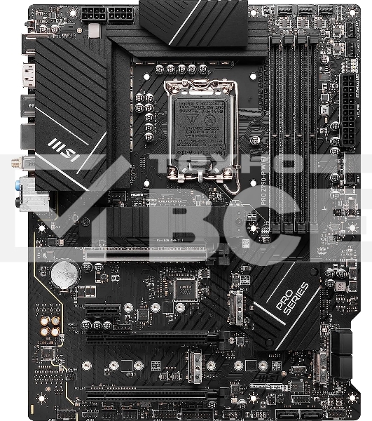 Материнская плата MSI PRO Z790-P WIFI, LGA 1700, Intel Z790, 4xDDR5, 6xSATA, 4xM.2, 1xPCIe 5.0 x16, 1xPCIe 4.0 x16, 1xPCIe 3.0 x16, 1xPCIe x1, 1xHDMI, 1xDP, 1x2.5Gb LAN, 4xUSB-A 2.0, 2xUSB-A 3.2 Gen 1, 1xUSB-A 3.2 Gen 2, 1xUSB-C 3.2 Gen 2x2, 6x3.5мм, 7.1,