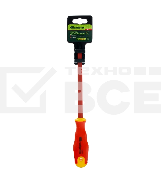 Отвертка диэлектрическая Сибртех SL6,5 х 150 мм, до 1000 В, двухкомпонентная рукоятка