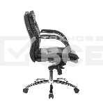 Кресло руководителя Бюрократ T-9927SL-LOW/BLACK черный, кожа, низкая спинка, крестовина хром, фото20