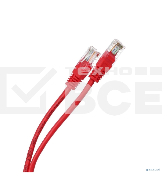 Патчкорд литой Aopen/Qust UTP кат.5е 0,5м красный