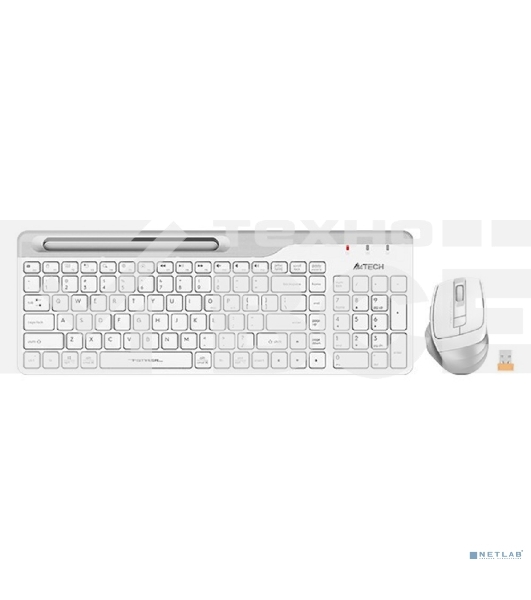 Клавиатура + мышь A4Tech Fstyler FB2535C клав:белый/серый мышь:белый/серый USB беспроводная Bluetooth/Радио slim