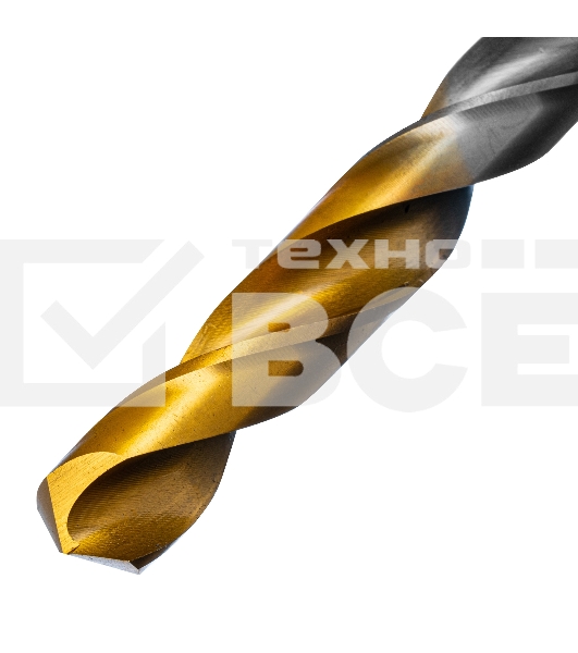 Сверло спиральное по металлу 11 х 195 мм, Р6М5, Golden Tip, удлиненное Denzel