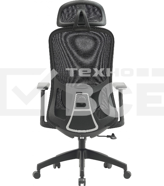 Кресло компьютерное Cactus CS-MC515-BK черный, сиденье черный, сетка/ткань, с подголов. крестов. пластик, пластик черный