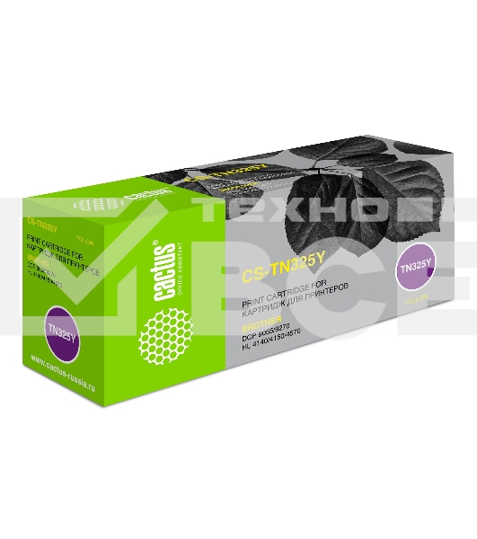Картридж лазерный Cactus CS-TN325Y желтый (3500 стр.) для Brother DCP 9055/9270; HL 4140/4150/4570