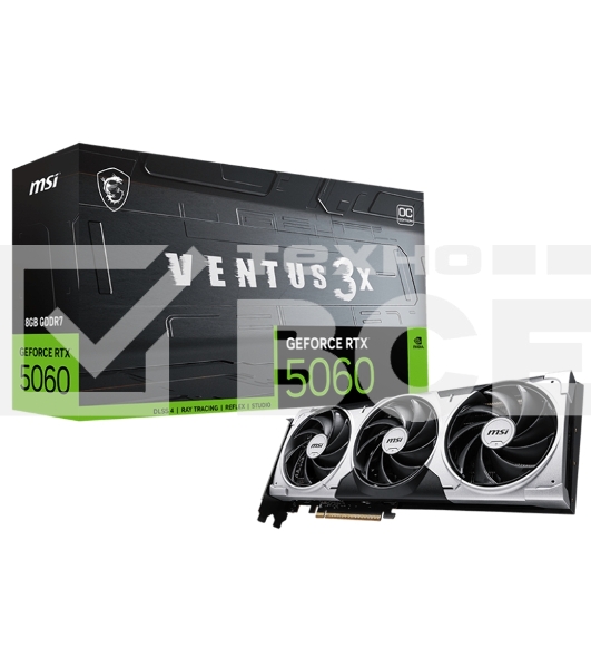 Видеокарта MSI RTX 5060 8G VENTUS 3X OC RTX 5060 8Gb 128bit GDDR7 2535/28000 HDMIx1 DPx3 HDCP Ret