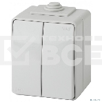 Выключатель 2-кл ОУ IP65 ЭРА 11-1604-03 Эксперт серый, фото 1