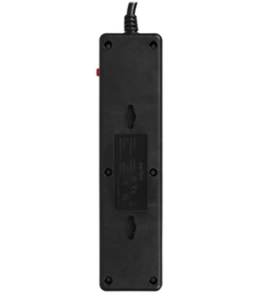 Сетевой фильтр Perfeo 'POWER-S', 3,0 м, 3 розетки 10А, 2USB, 2500 Вт, двойная защита, черный