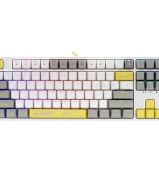 Клавиатура проводная A4Tech Bloody S87 Energy (S87 USB ENERGY WHITE) USB белый/желтый