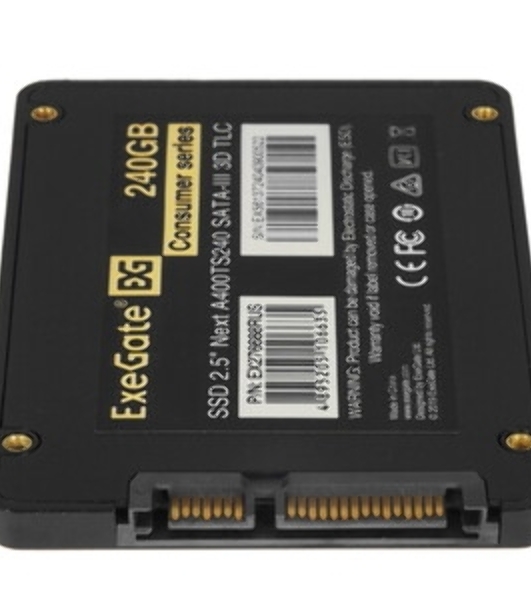 Накопитель SSD ExeGate Consumer A400TS240, 240Gb, 2.5', SATA III, R/W 550/400